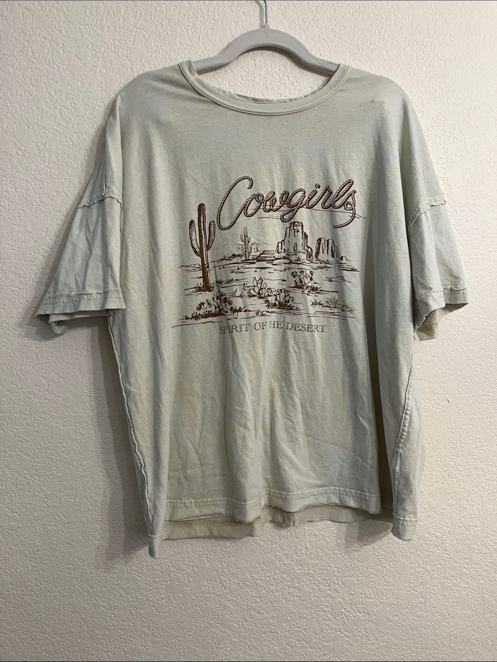 J.O.A. 100% cotton Light Sage Cowgirls Graphic Short Sleeve Tee